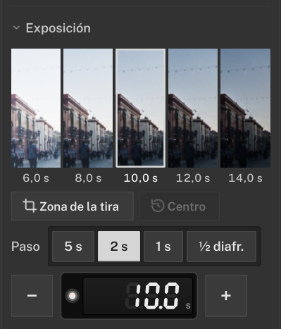 Tira de prueba de 6 a 14 segundos con el temporizador en 10,0 s.